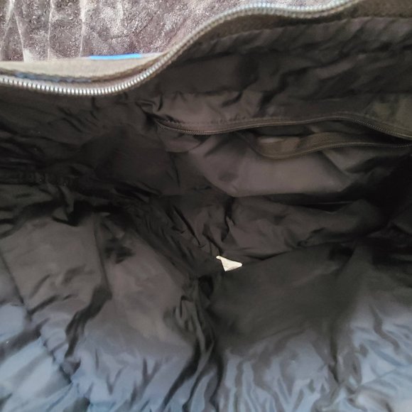 LeSportsac Tote and Cosmetic Pouch Blue Black Stripes - Picture 3 of 4